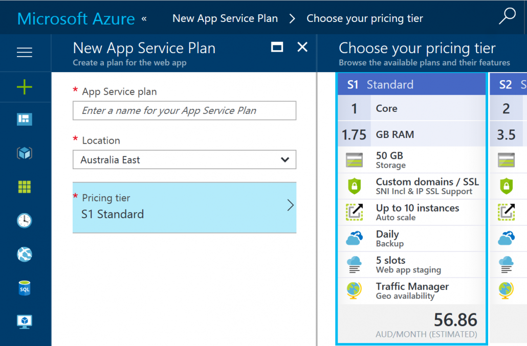 Create A New App Service Plan For Azure Functions